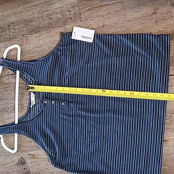 SONOMA BRAND WOMENS NAVY AND WHITE STRIPED TANK TOP SIZE XX LARGE - Picture 8 of 8